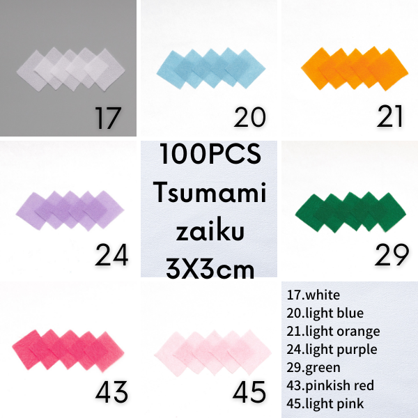100PCS Chirimen fabric for Kanzashi No.2 craft 3cm X3cm