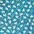 Stock ONLY Han eri Cotton washable 17x90cm (6" x 35").. -Swallow blue,for kimono,Yukata
