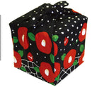 Furoshiki Japanese Traditional Cotton Cloth 50cmX50cm_tsubaki black