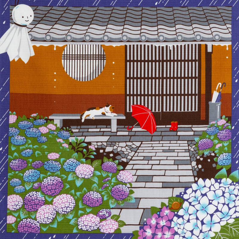 Japanese Wrapping Cloths | Pack of 12 | Furoshiki Cloth | Fabric Wrap | Neko Cat Fabric | Japanese Wall Hanging | Furoshiki Fabric