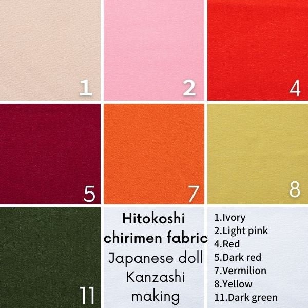 Hitokoshi Chirimen kimono fabric  (for Tsumami kanzashi,doll making)34X20cm(13.4"X8")  NO.4