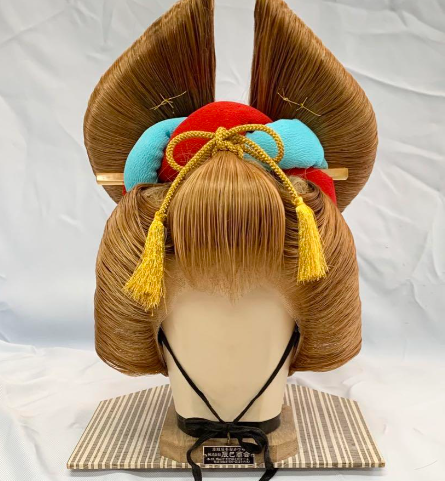Japanese hairstyle wig for Oiran with blond hair!