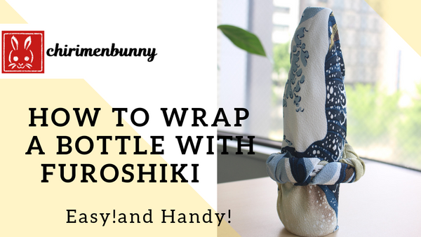 Furoshiki-How to wrap a bottle with Ukiyoe Furoshiki