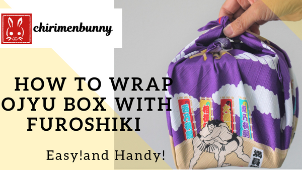 Furoshiki-How to wrap Ojyu bento box with sumo Furoshiki
