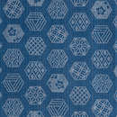 Large size 100cm(39.3")Reversible two sided/double sided Furoshiki Japanese Traditional Cotton Cloth Blue turtle shell pattern X Red asanoha