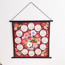 Japanese calendar 2022 furoshiki fabric, red cotton wrapping fabric