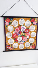 Japanese calendar 2022 furoshiki fabric, yellow cotton wrapping fabric
