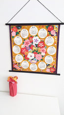 Japanese calendar 2022 furoshiki fabric, yellow cotton wrapping fabric