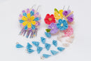 Kanzashi Flower hair stick Tsumami Zaiku Chirimen  Japanese accessory (blue) 2 set