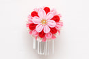Kanzashi Flower hair stick Tsumami Zaiku Chirimen  Japanese accessory (pink) 2 set