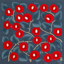 Furoshiki Japanese Traditional Cotton Cloth 48cm (18.9")green + Bamboo ring Yumeji's Tsubaki,gift