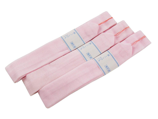 Three Koshihimos Japanese pink regular size,muslin,for wearing Kimono,kitsuke,koshi-himo