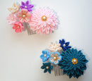 Hair Comb 3PCS for Kanzashi Tsumami zaiku 15 teeth(silver)
