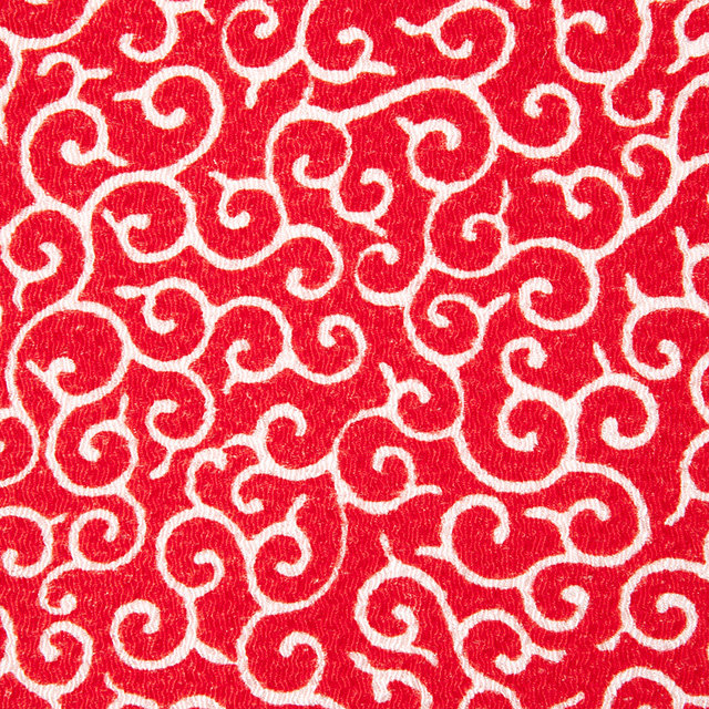 Unique Japanese fabric chirimen Karakusa pattern Arabesque(red)