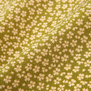 Hitokoshi Chirimen kimono fabric tiny cherry blossom on green for Kanzashi