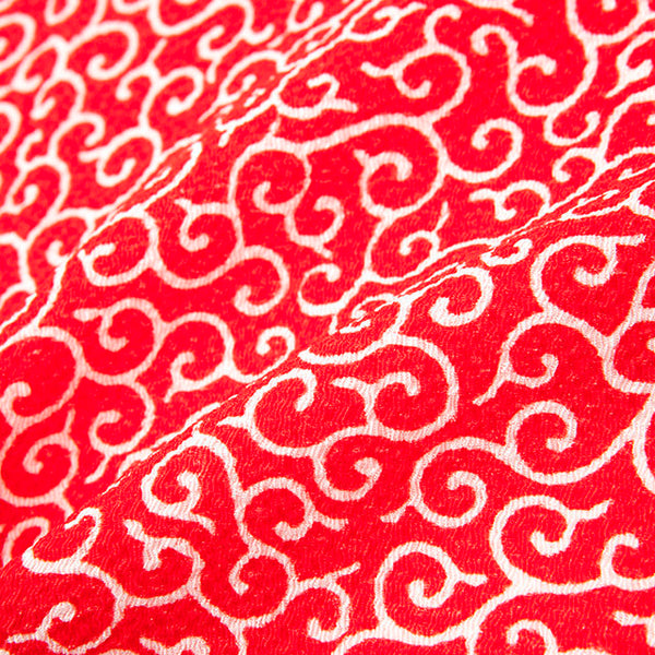 Unique Japanese fabric chirimen Karakusa pattern Arabesque(red)