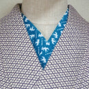 Stock ONLY Han eri Cotton washable 17x90cm (6" x 35").. -Swallow blue,for kimono,Yukata