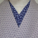 Han eri Cotton washable 17x90cm (6" x 35").. -dragonfly blue,for kimono,Yukata