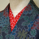 Last Han eri Cotton washable 17x90cm (6" x 35").. -dragonfly red,for kimono,Yukata