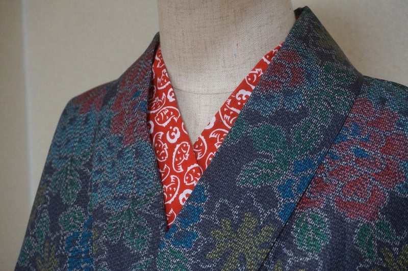 Last Han eri Cotton washable 17x90cm (6" x 35").. red snapper,for kimono,Yukata
