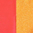 Reversible two sided/double sided Furoshiki Japanese Traditional Cotton Cloth 50cmX50cm Red hail pattern X Yellow sakura