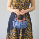 Reversible double sided Furoshiki Japanese Traditional Cotton Cloth 50cmX50cm Blue turtle shell pattern X Red asanoha