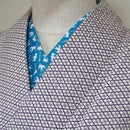 Stock ONLY Han eri Cotton washable 17x90cm (6" x 35").. -Swallow blue,for kimono,Yukata