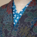 Stock ONLY Han eri Cotton washable 17x90cm (6" x 35").. -Swallow blue,for kimono,Yukata