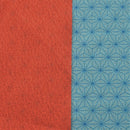 Reversible two sided/double sided Furoshiki 50X50cmJapanese Traditional Polyester Cloth  Green AsanohaXRed