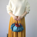 Belt and Reversible two sided/double sided Furoshiki 50X50cmJapanese Traditional Polyester Cloth  Green AsanohaXRed