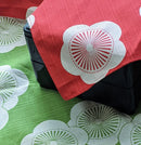 Furoshiki | Japanese 48cm(18.89") double sided /Isa Monyo Reversible Ume Plum Red/Green