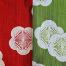 Furoshiki | Japanese 48cm(18.89") double sided /Isa Monyo Reversible Ume Plum Red/Green