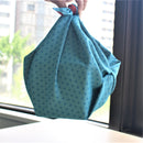 Reversible two sided/double sided Furoshiki 50X50cmJapanese Traditional Polyester Cloth  Green AsanohaXRed