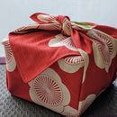 Furoshiki | Japanese 48cm(18.89") double sided /Isa Monyo Reversible Ume Plum Red/Green