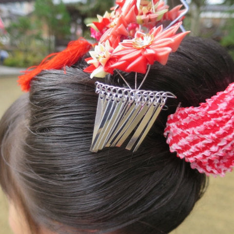 Kanzashi 3PCS Gin Bira 20 flutters wire for handcrafting Kanzashi(Tsumami zaiku)Hair Ornament /maiko/bira bira
