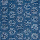 Belt and Reversible two sided/double sided  Furoshiki Japanese Traditional Cotton Cloth 50cm(19.60") Blue turtle shell pattern X Red asanoha