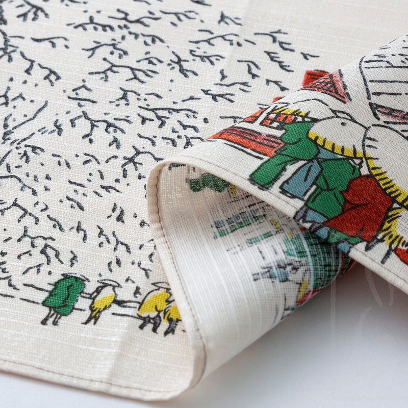 TWO Furoshiki Japanese Traditional Cotton Cloth 50cmX50cm_Asakusa kaminarimon/nihonbashi