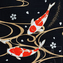 TWO Furoshiki Japanese Traditional Cotton Cloth 50cmX50cm Carp(Nisiki-goi) and Crane