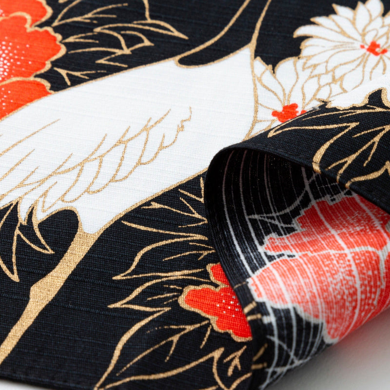 TWO Furoshiki Japanese Traditional Cotton Cloth 50cmX50cm Carp(Nisiki-goi) and Crane