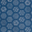 Reversible double sided Furoshiki Japanese Traditional Cotton Cloth 50cmX50cm Blue turtle shell pattern X Red asanoha