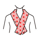 Han eri Cotton washable 17x90cm (6" x 35").. -dragonfly blue,for kimono,Yukata