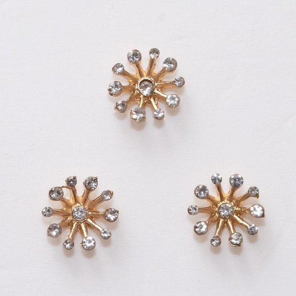 3PCS 15mm Gold bead caps for flower Kanzashi