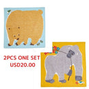 TWO 20" kata kata Furoshiki Bear Blue yellow