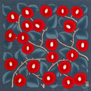 Furoshiki Japanese Traditional Cotton Cloth 48cm (18.9")+ Bamboo ring Yumeji's Tsubaki,gift