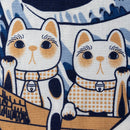 Manekineko_cat neko wave fuji,tenugui, japanese tenugui, japanese towel 35x90cm (13" x 35")