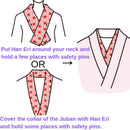 Han eri Cotton washable 17x90cm (6" x 35").. origami crane blue,for kimono,Yukata