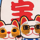 Manekineko_cat neko,tenugui, japanese tenugui, japanese towel 35x90cm (13" x 35") -Manekineko_big catch