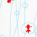 Tenugui Japanese Traditional Cotton towel 35x90cm (13" x 35").. -white kingyo,gold fish