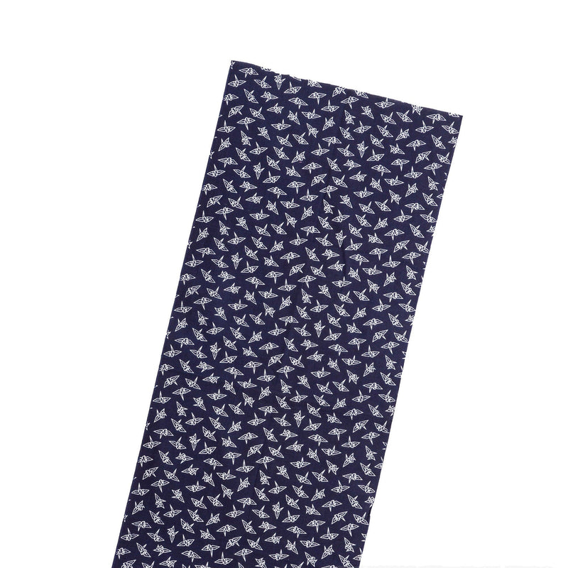 Tenugui Japanese Traditional Cotton Cloth 35x90cm (13" x 35").. -Origami Crane blue
