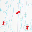 Tenugui Japanese Traditional Cotton towel 35x90cm (13" x 35").. -white kingyo,gold fish